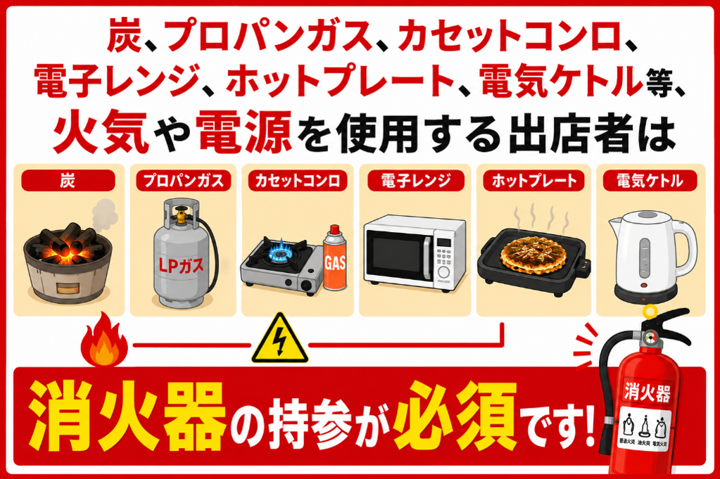 消火器の持参が必須です